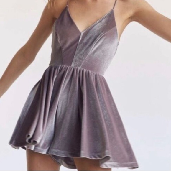 Urban Outfitters Dresses & Skirts - Urban Outfitters Velvet Lilac Romper (M/L)!!